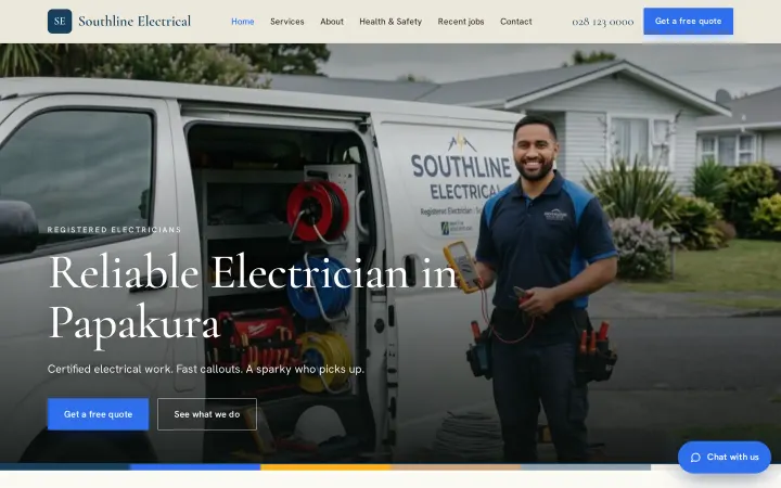 Southline Electrical demo site on a desktop