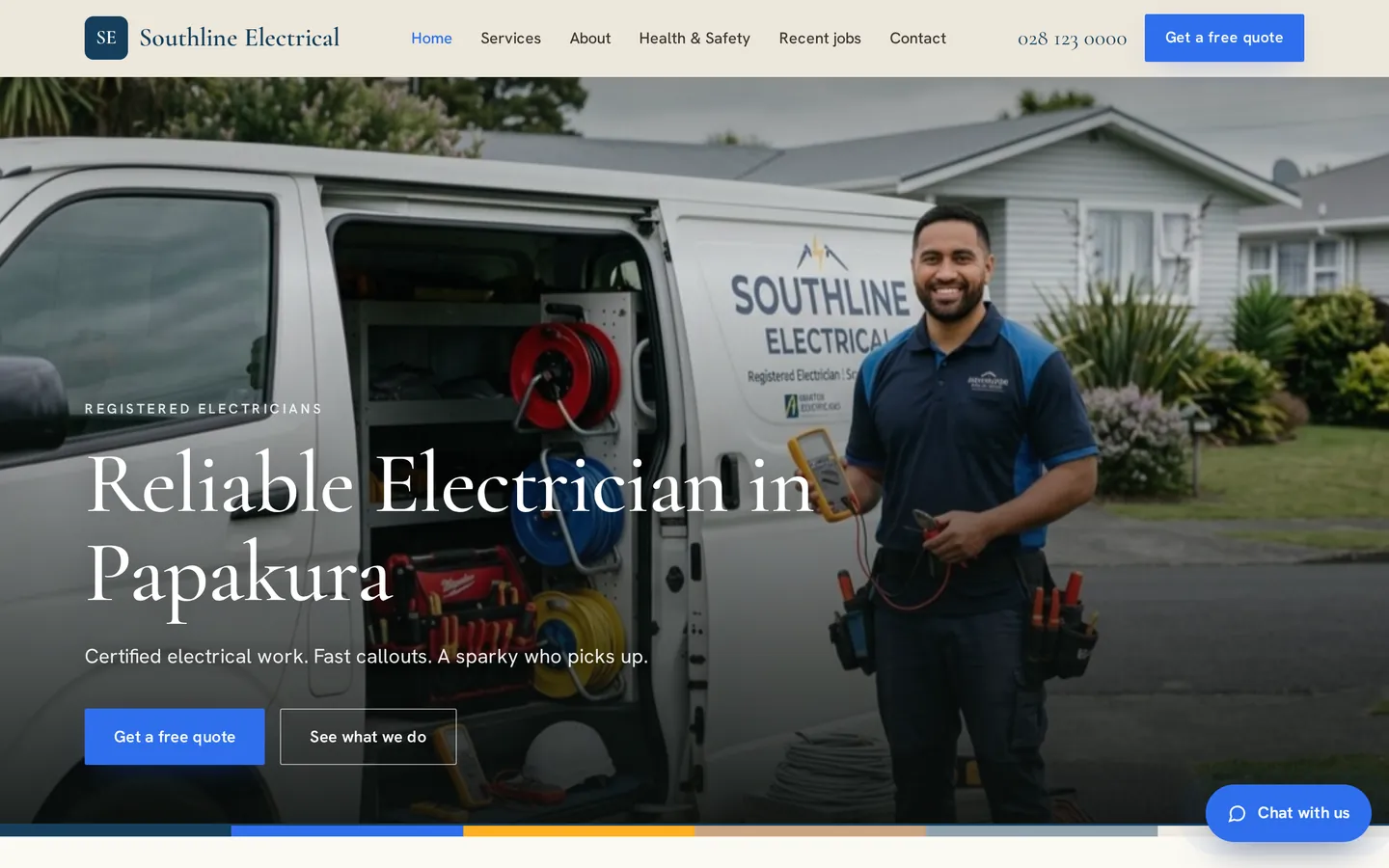 Southline Electrical demo site on desktop